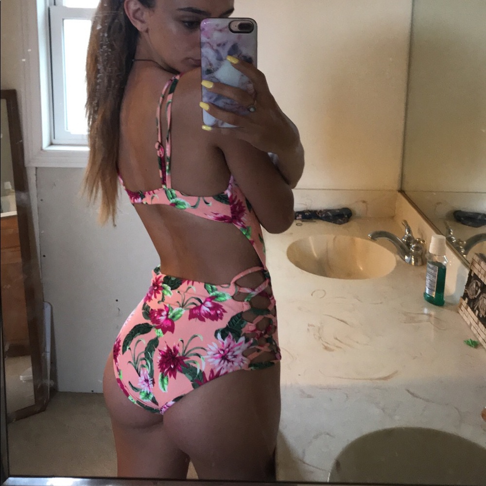 tropical open back one piece!